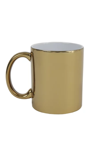 Caneca Cerâmica Metalizada Dourada 325ml P/sublimação Metalnox