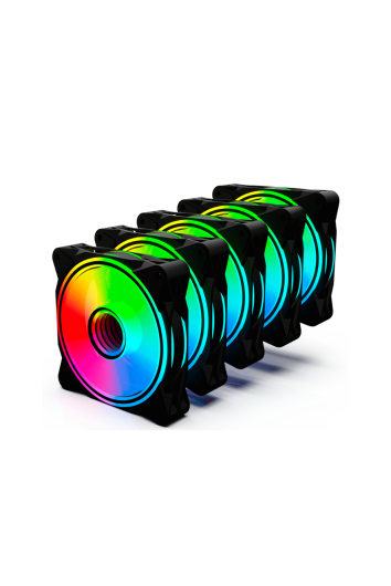 Kit 5 Fans Radiant X5 Rgb C/ Controladora 120mm