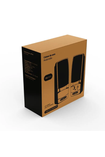 Caixas de Som 2.0 Alimentação Usb Conexão P2 Controle de Volume Som Estéreo Preto - Sp044