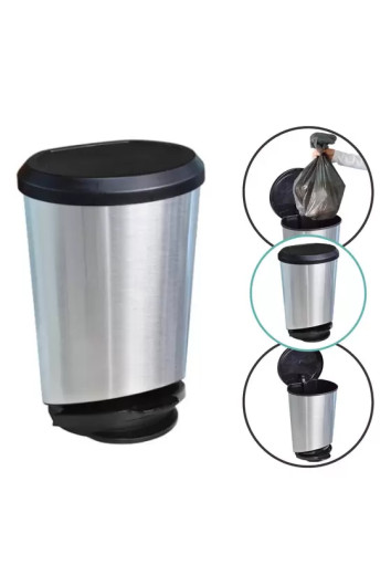 Lixeira C/Pedal 10l Cozinha Lavanderia Banheiro Inox 25806 - Arqplast