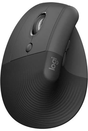 Mouse Sem Fio Ergonomico Lift Canhoto Grafite