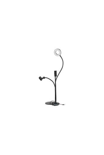 Ring Light Led 8,5cm Usb 3 Cores Sup. Articulado Celular Mic