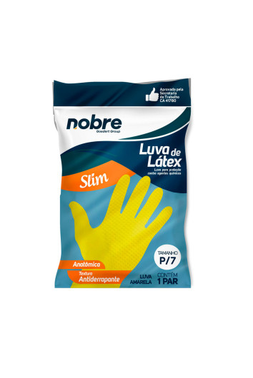 Luva Latex Flocada Limpeza Tam P Slim