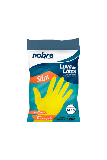 Luva Latex Flocada Limpeza Tam M Slim