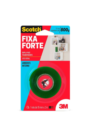 Fita Dupla Face Fixa Forte 19mm X 2m 3m/scotch 