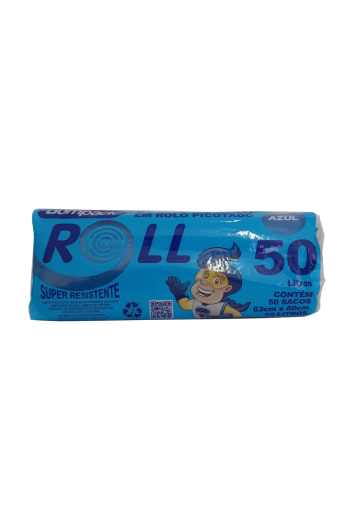 Saco P/ Lixo 15l 39x58 Roll Azul Rolo C/80un 