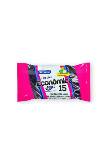 Saco P/ Lixo 15l 39x58 Economico Rolo C/100un