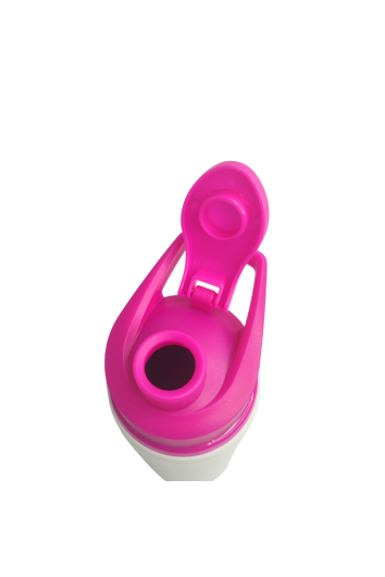 SQUEEZE ALUMÍNIO BRANCA TAMPA ROSA 600ML P/SUBLIMAÇÃO - METALNOX 57010
