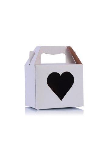 Caixa Papelao Branco para Caneca Coracao Frente
