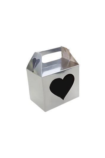 Caixa Papelao Prata para Caneca Coracao Frente 