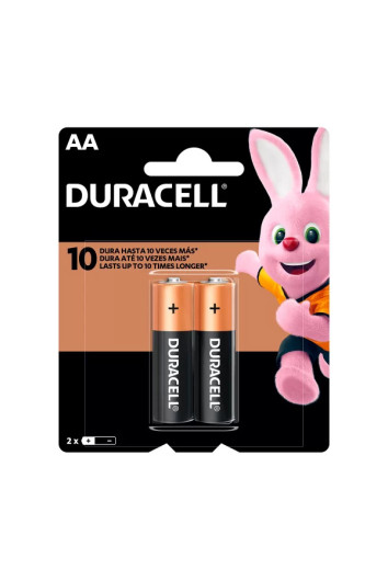 Pilha Alcalina AA Pequena DuracellL com 2 uni