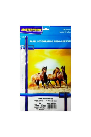 Papel Foto A4 130g 20fls Auto Adesivo Masterprint