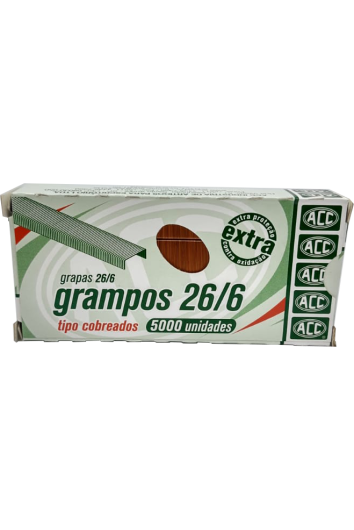 Grampo 26/6 Cx 5000un Cobreado