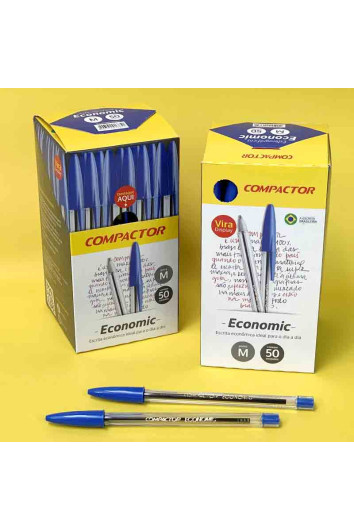 Caneta Esferográfica Economic Azul Compactor