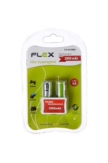 Pilha Pequena Aa Recarregável 2900mah C/2 Fx-aa29b2 Flex