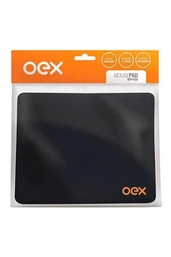 Mouse Pad Emborrachado C/ Tecido Preto Mp100 22x18 OEX