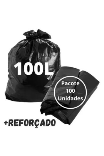 Saco P/ Lixo 100l C/100un Leve 3 a 5 Micras Preto Fabesul 