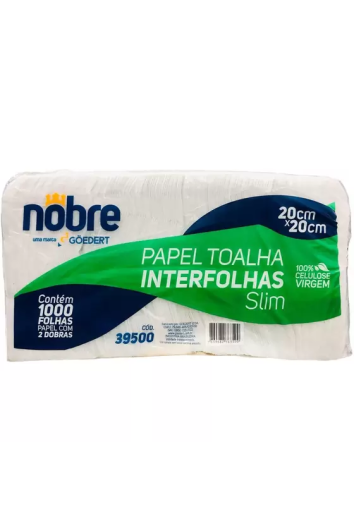 Papel Toalha 2 Dobras 20x20 Celulose 22g Slim C/1000