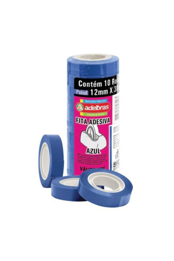 Fita Adesiva Polisil12mm X 10m Azul Adelbras