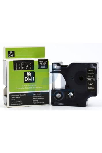 FITA ROTULADOR D1 PRO 19MMX7MTS POLIESTER BC/PT - 45811 - DYMO
