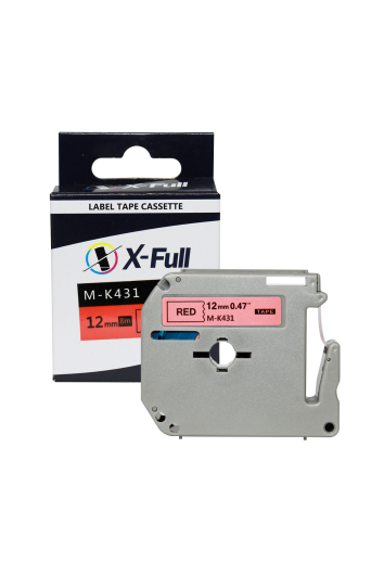 Fita Rotulador Brother M431 12mm Pto/vermelho Compatível - X-Full