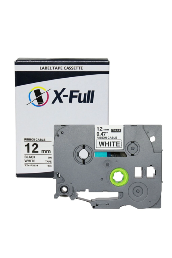 Fita Rotulador Brother Tze Fx231 12mm Pto/branco Compatível - X-FULL