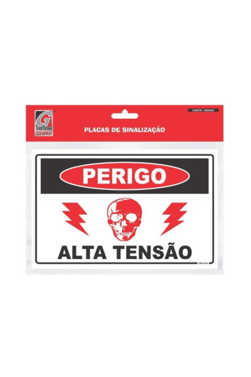 Placa de Sinalização Perigo Alta Tensão 16x25 Sin 102 Grespan
