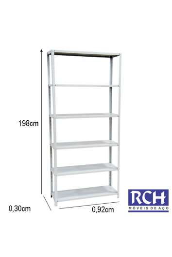 Estante de Aço 198 X 92 X 30 com Reforço Móvel Chapa 25 Rch