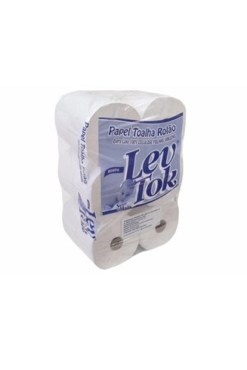Papel Toalha Bobina Celulose 28g 6x200m Lev Tok 