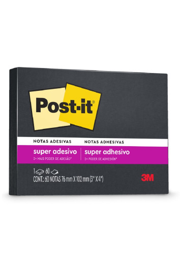Anote e Cole 76x102mm Preto 60f Auto-ades Post It