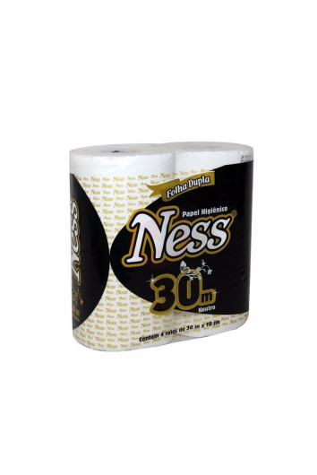 Papel Higiênico 4x30m Folha Dupla Celulose Extra Luxo Ness