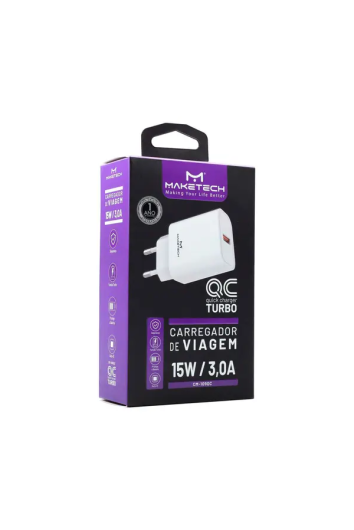 Carregador Parede Usb 15w/3.0a Branco Cm-109qc - Maketech