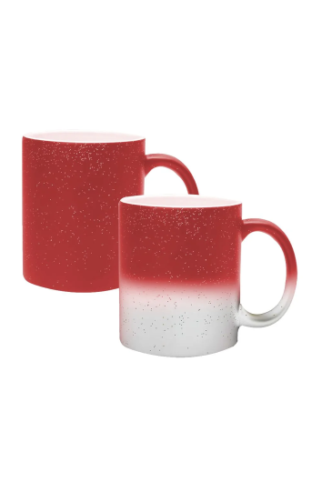 Caneca Cerâmica Mágica Vermelha Cintilante 325ml P/sublimação 