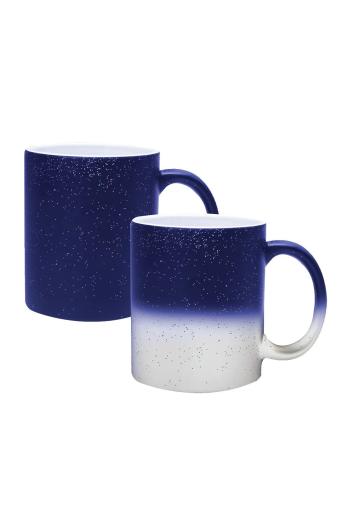 Caneca Cerâmica Mágica Azul Cintilante 325ml P/sublimação