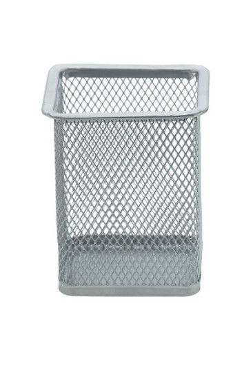 Porta Caneta Aramado Quadrado Prata Or5112 Brw