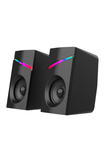 Caixa de Som Usb Aux Gamer Led Rainbow Light 2x3w Letron
