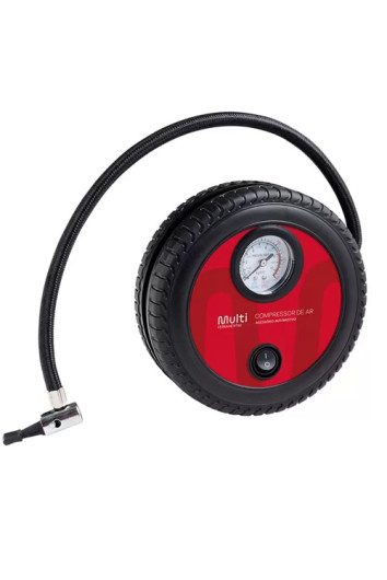 Compressor de Ar Roda 12v Vazão 15l/min 200 Psi 3 Bicos Multilaser