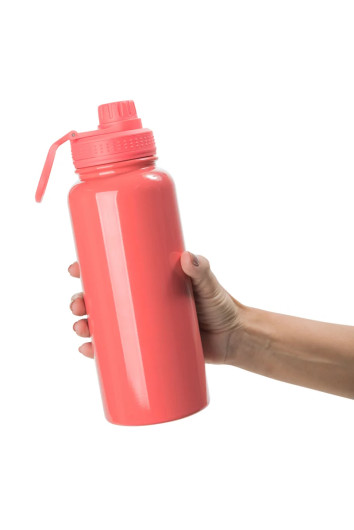 Squeeze Inox Térmica Pêssego Tampa Emborrachada 900ml P/Sublimação Metalnox 