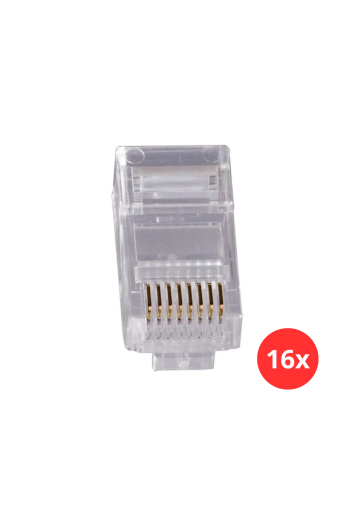 Conector Rj45 Macho Cat5e Fortrek - 16 Und