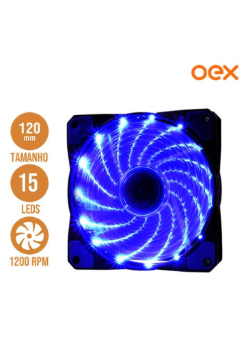Cooler Fan Oex F20 120mm C/ 15 Leds - Azul 