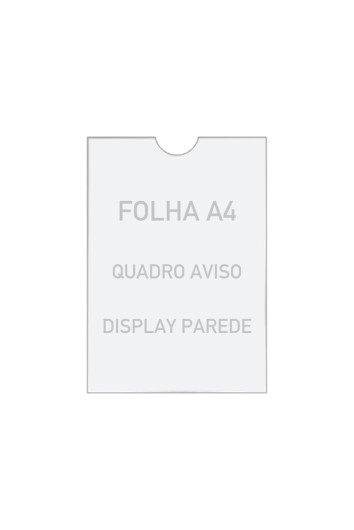 DISPLAY A4 VERTICAL PAREDE PETG CRISTAL C/FITA - DAC 1614
