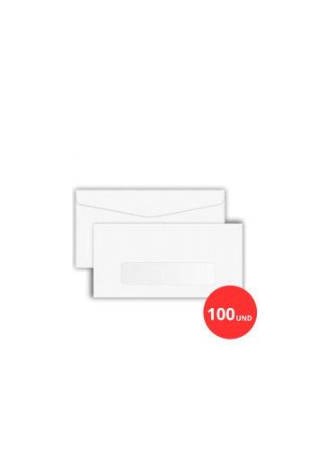 Envelope Scrity 114x229 Branco Oficio com Janela 40j - 100 Und