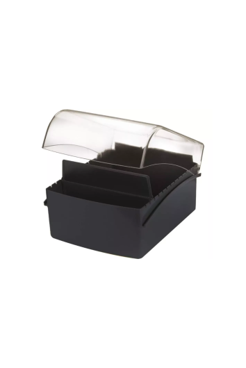 FICHÁRIO DE MESA 4X6 BASE PLÁSTICA PRETA - WALEU