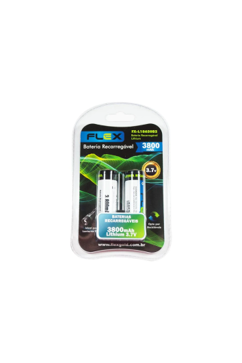 Bateria Recarregavel para Lanterna Led Lithium 3.7v 3800 Mah C/2un