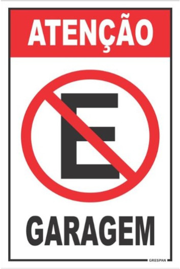 Placa de Sinalizacao Atencao Garagem 16x25