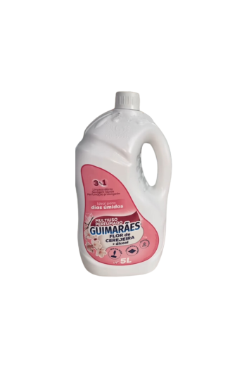 LIMPADOR MULTIUSO COM ÁLCOOL PERFUMADO FLOR DE CEREJEIRA 5L GUIMARÃES - CXMFC05
