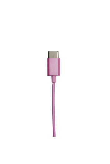 Fone Tipo C C/mic Intra-auricular Tiny Rosa Metalico Fn209