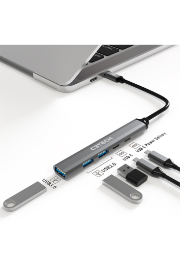 Hub Usb 3.0 Hu-p330si 2 Usb Tipo C 1 Usb 2.0 Prata