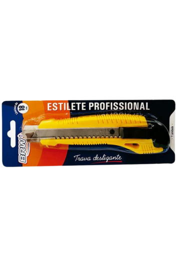 Estilete Profissional 18mm Trava Deslizante Es1803 Brw