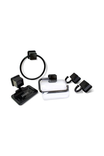 Kit Acessorios para Banheiro Caribe Preto